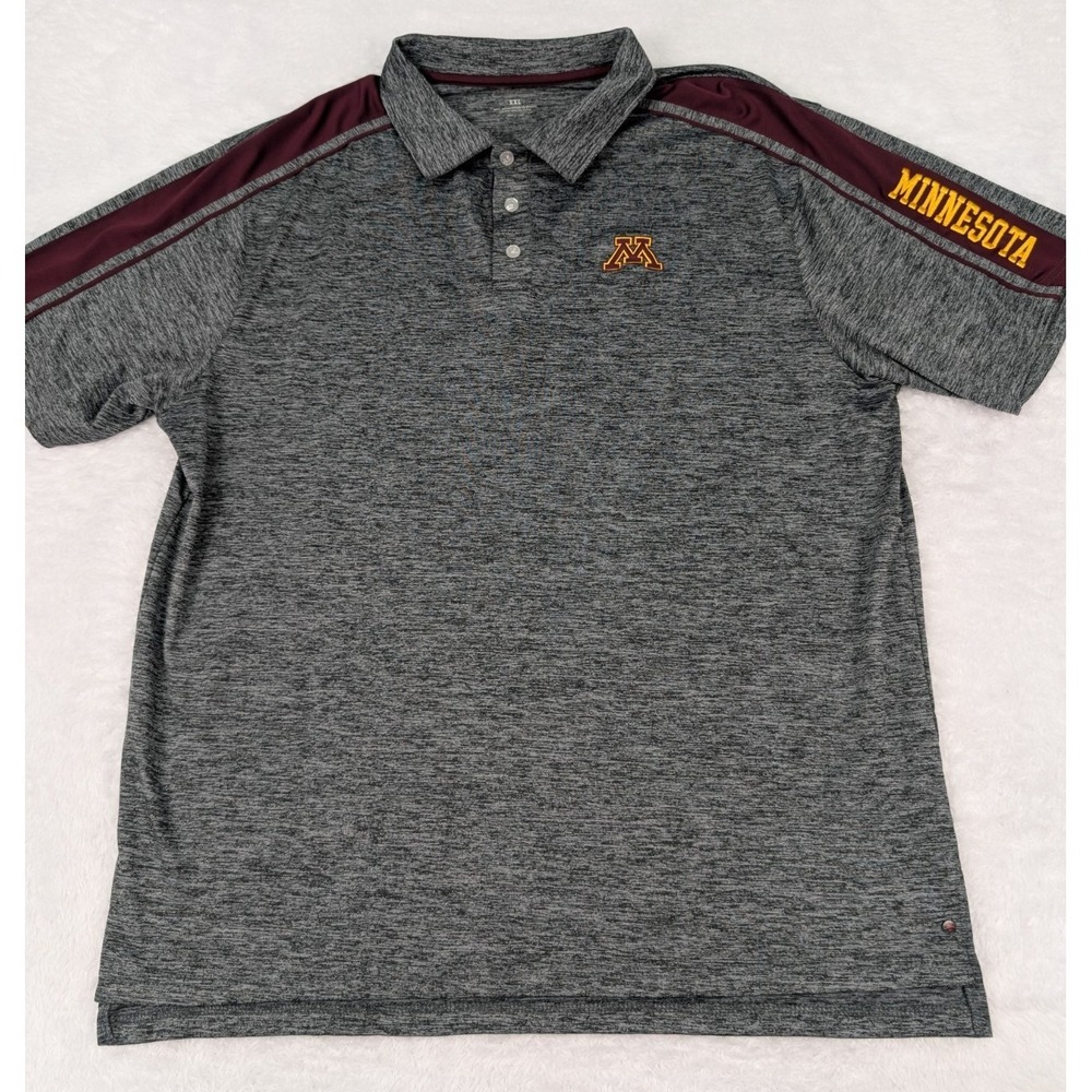 Chiliwear University of Minnesota Polo Shirt‎ Men's XXL Golden Gophers Gray NCAA